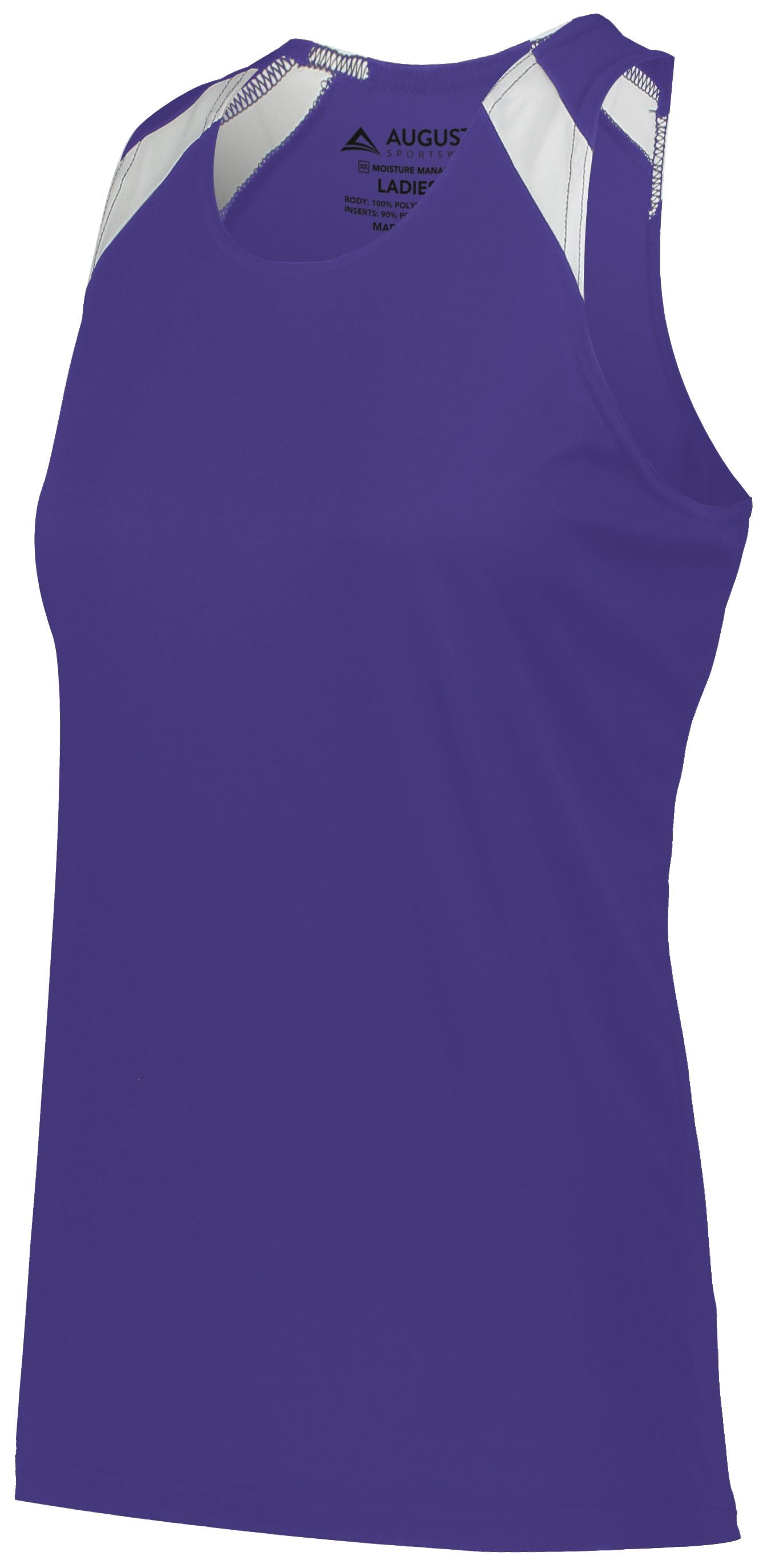 Augusta Sportswear Ladies Overspeed Track Jersey in Purple/White  -Part of the Ladies, Ladies-Jersey, Augusta-Products, Track-Field, Shirts product lines at KanaleyCreations.com