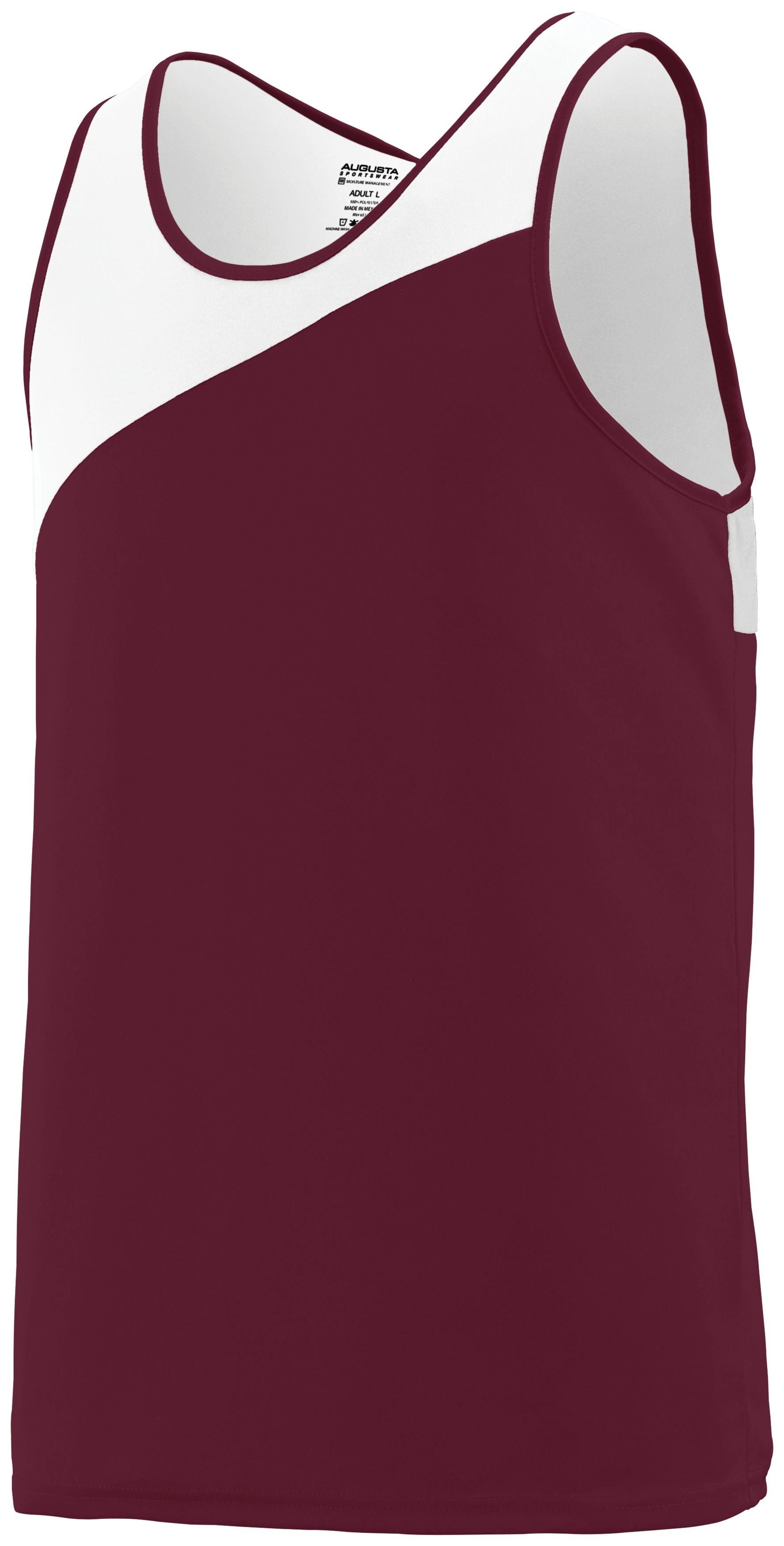 Augusta Sportswear Accelerate Jersey in Maroon/White  -Part of the Adult, Adult-Jersey, Augusta-Products, Track-Field, Shirts product lines at KanaleyCreations.com