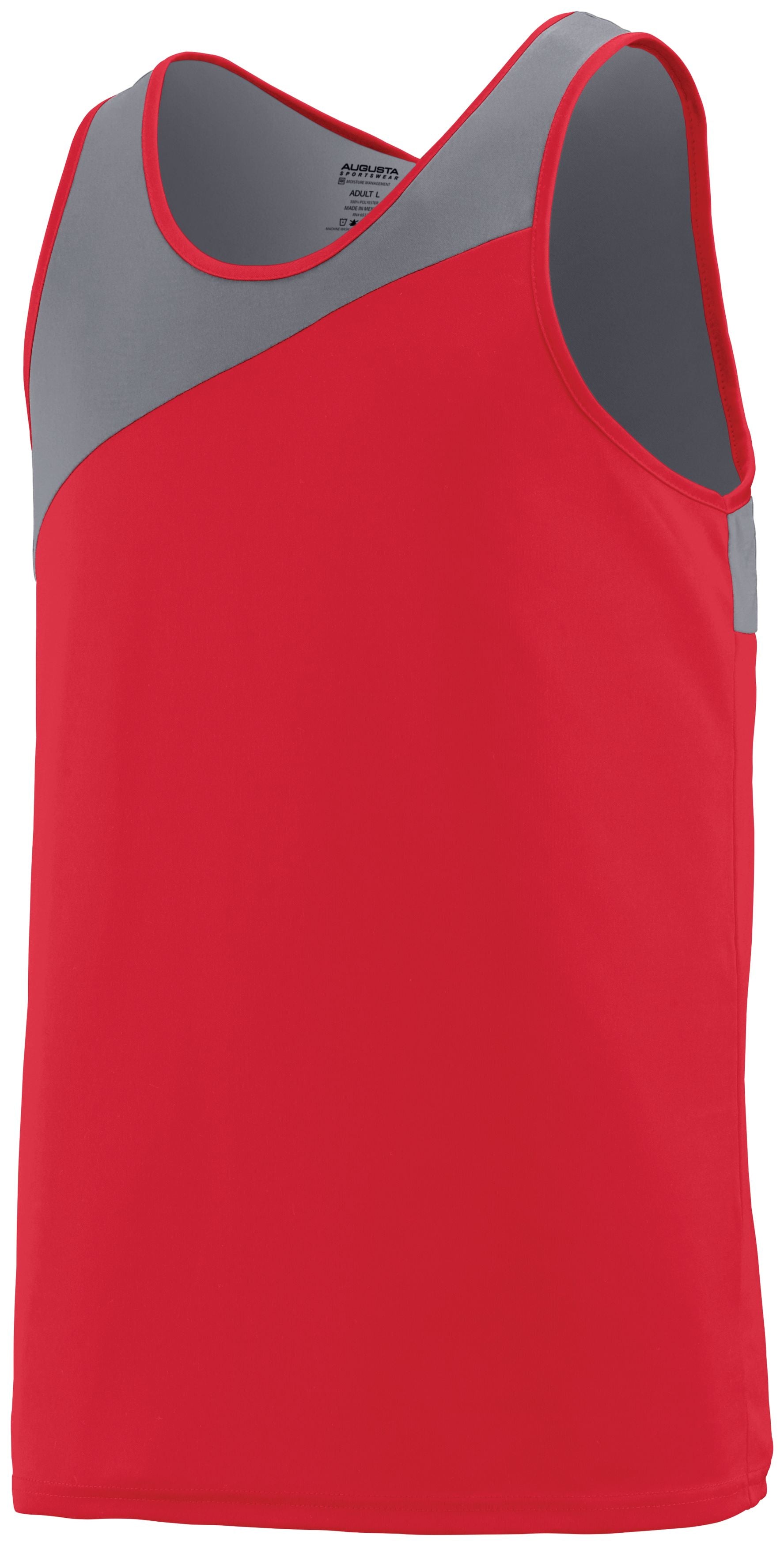 Augusta Sportswear Accelerate Jersey in Red/Graphite  -Part of the Adult, Adult-Jersey, Augusta-Products, Track-Field, Shirts product lines at KanaleyCreations.com