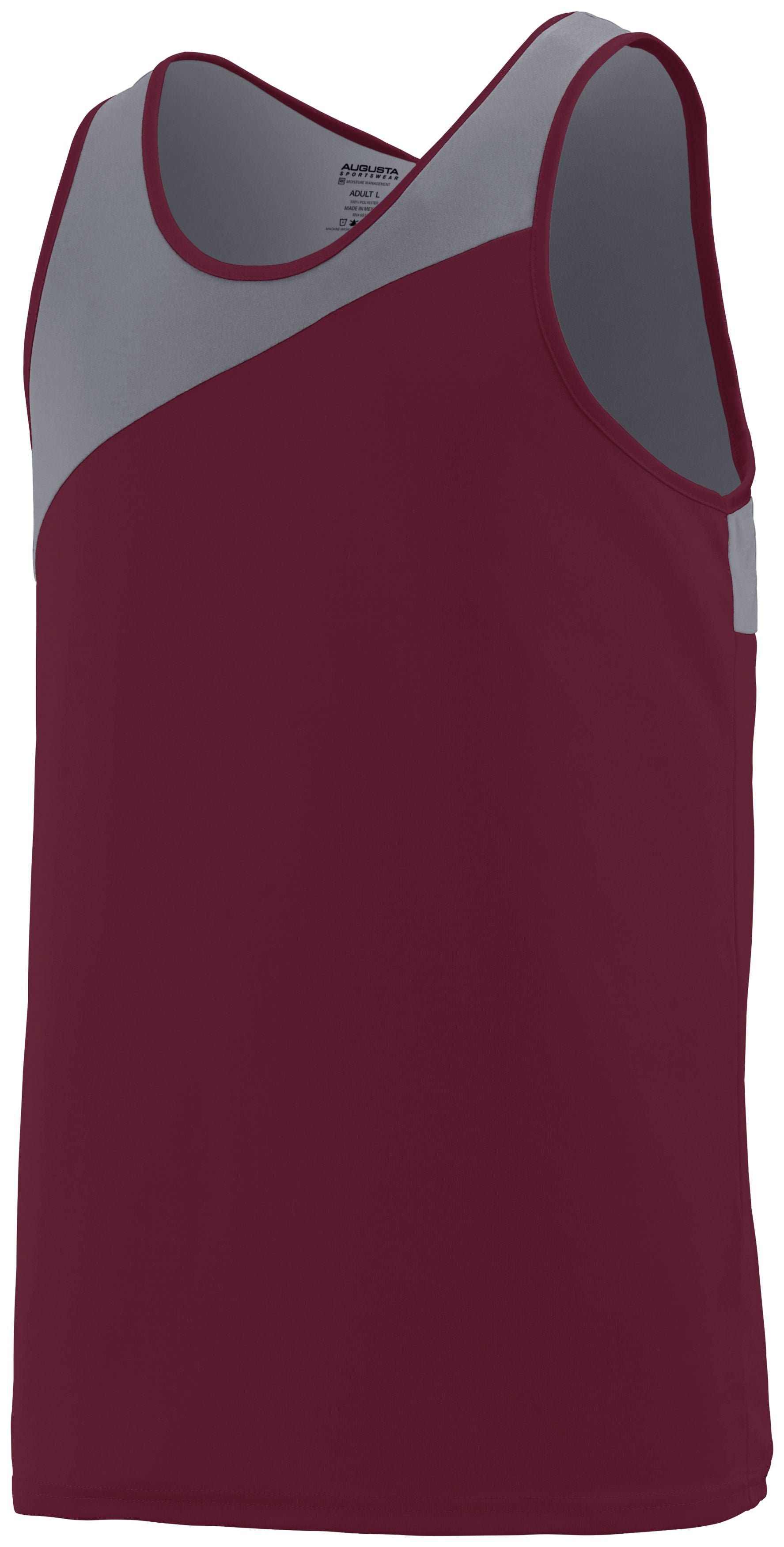 Augusta Sportswear Accelerate Jersey in Maroon/Graphite  -Part of the Adult, Adult-Jersey, Augusta-Products, Track-Field, Shirts product lines at KanaleyCreations.com