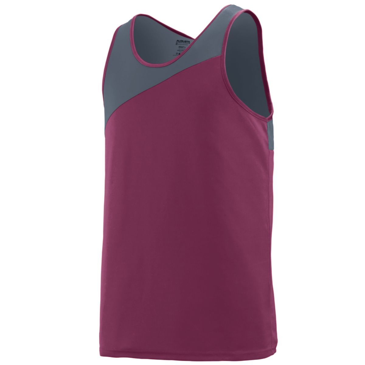 Augusta Sportswear Youth Accelerate Jersey in Maroon/Graphite  -Part of the Youth, Youth-Jersey, Augusta-Products, Track-Field, Shirts product lines at KanaleyCreations.com
