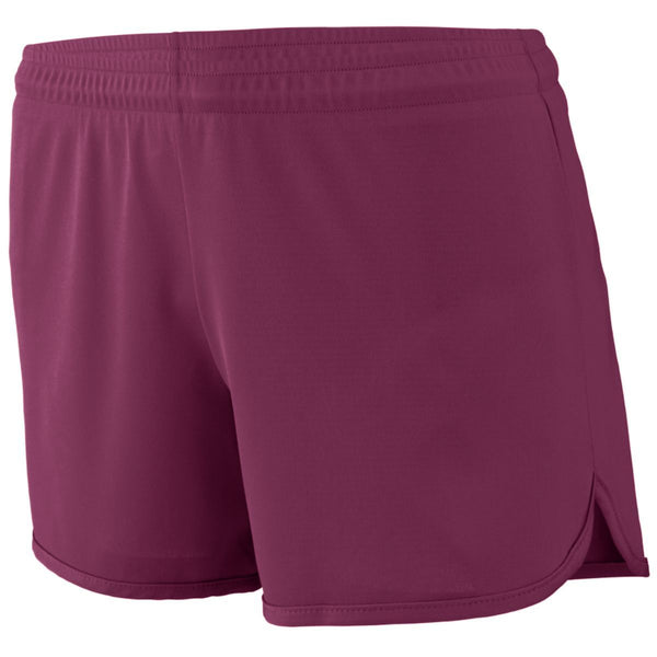 Augusta Sportswear Ladies Accelerate Shorts in Maroon  -Part of the Ladies, Ladies-Shorts, Augusta-Products, Track-Field product lines at KanaleyCreations.com