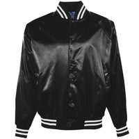 SATIN BASEBALL JACKET/STRIPED TRIM from Augusta Sportswear