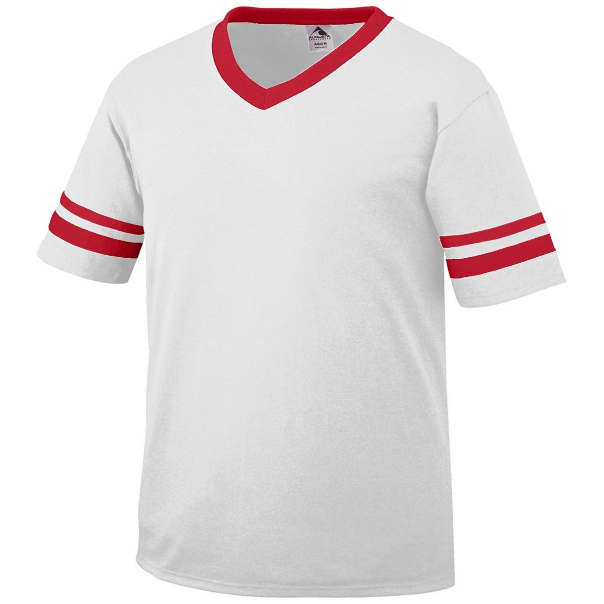 Augusta Sportswear Youth Sleeve Stripe Jersey in White/Red  -Part of the Youth, Youth-Jersey, Augusta-Products, Shirts product lines at KanaleyCreations.com