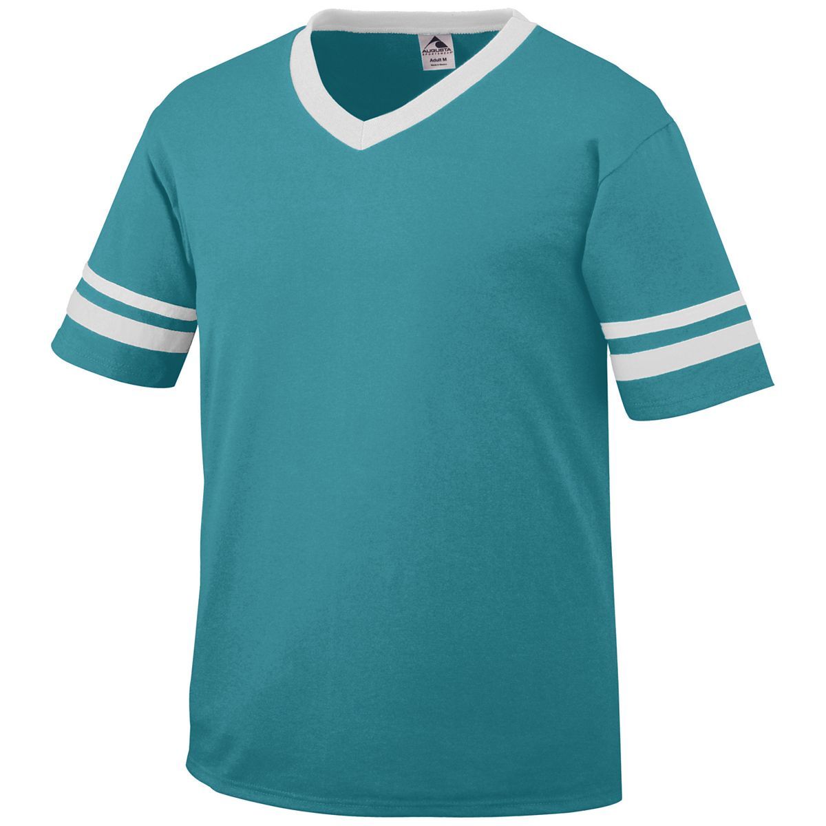 Augusta Sportswear Youth Sleeve Stripe Jersey in Teal/White  -Part of the Youth, Youth-Jersey, Augusta-Products, Shirts product lines at KanaleyCreations.com