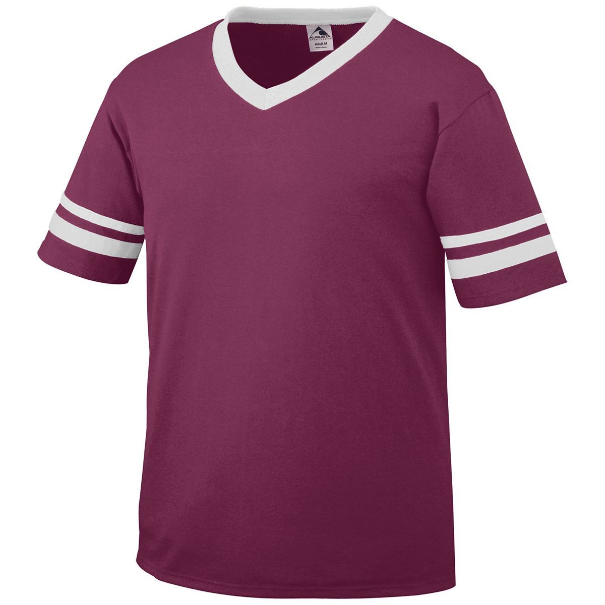 Augusta Sportswear Youth Sleeve Stripe Jersey in Maroon/White  -Part of the Youth, Youth-Jersey, Augusta-Products, Shirts product lines at KanaleyCreations.com