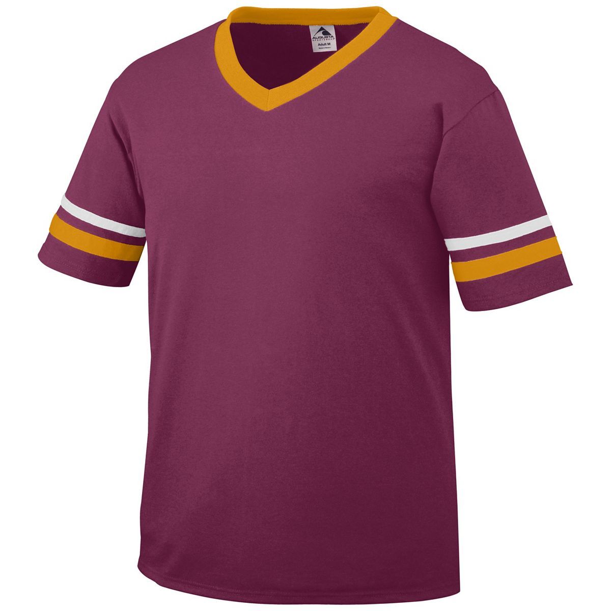 Augusta Sportswear Youth Sleeve Stripe Jersey in Maroon/Gold/White  -Part of the Youth, Youth-Jersey, Augusta-Products, Shirts product lines at KanaleyCreations.com