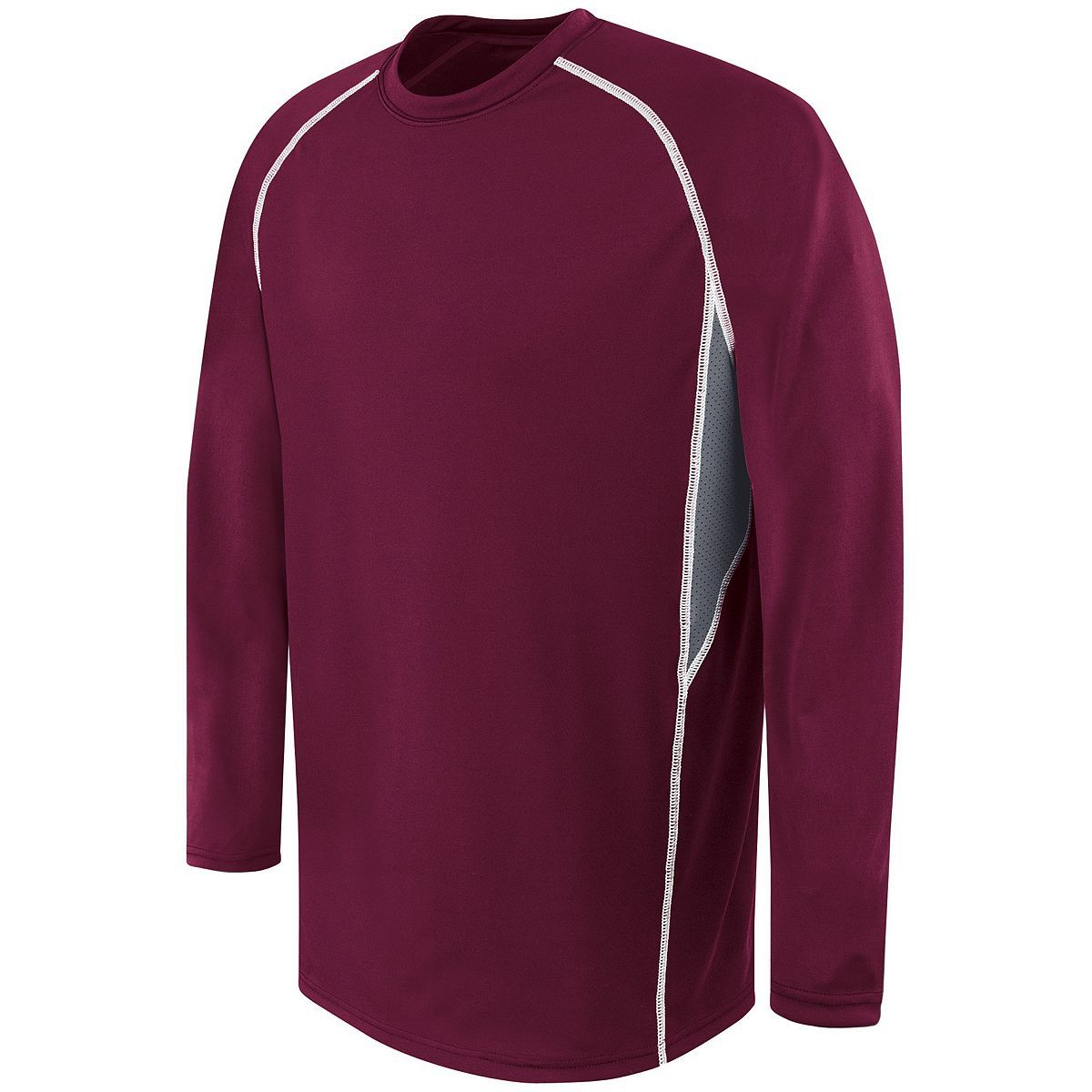 High 5 Adult Long Sleeve Evolution Top in Maroon/Graphite/White  -Part of the Adult, High5-Products, Shirts product lines at KanaleyCreations.com