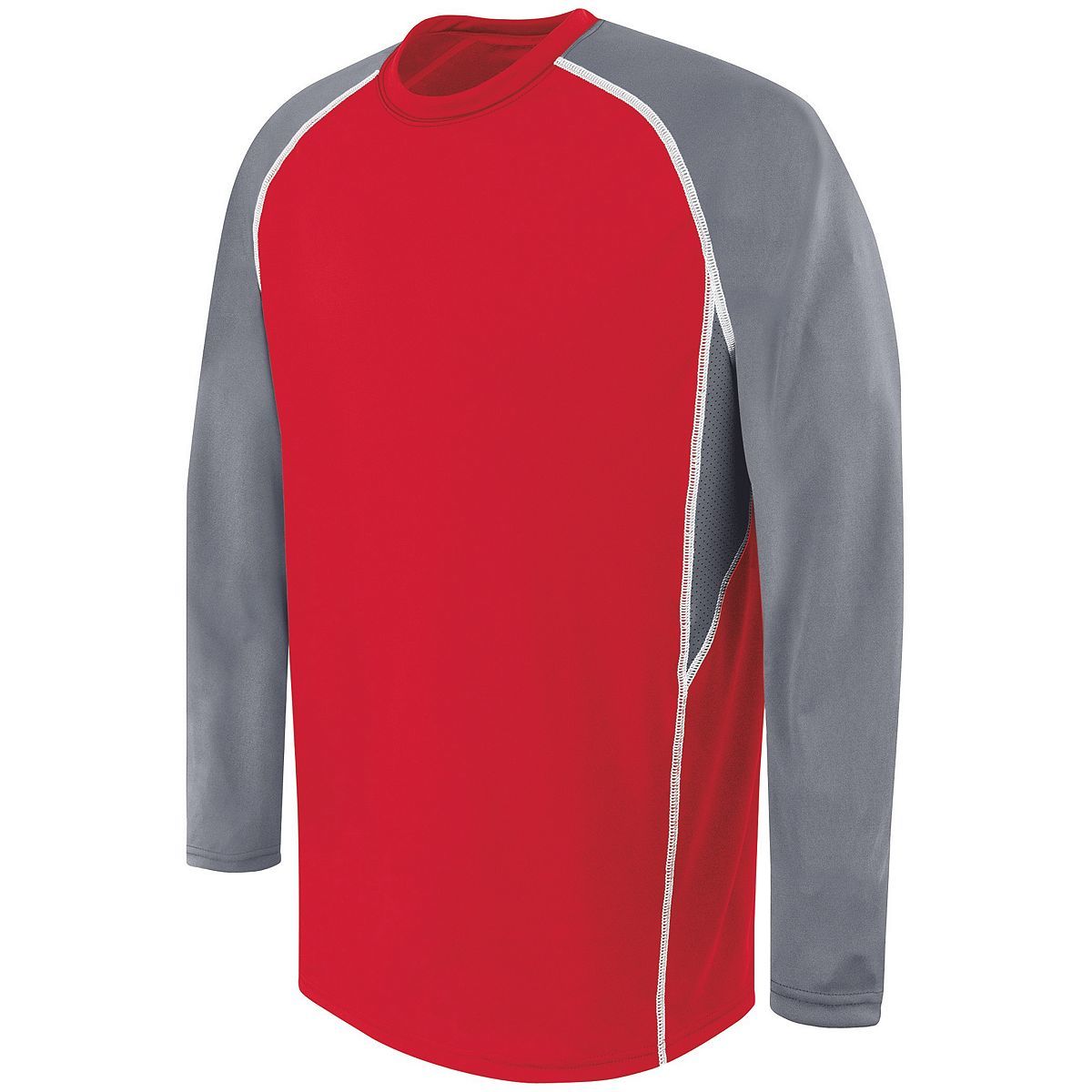 High 5 Adult Long Sleeve Evolution Top in Scarlet/Graphite/White  -Part of the Adult, High5-Products, Shirts product lines at KanaleyCreations.com