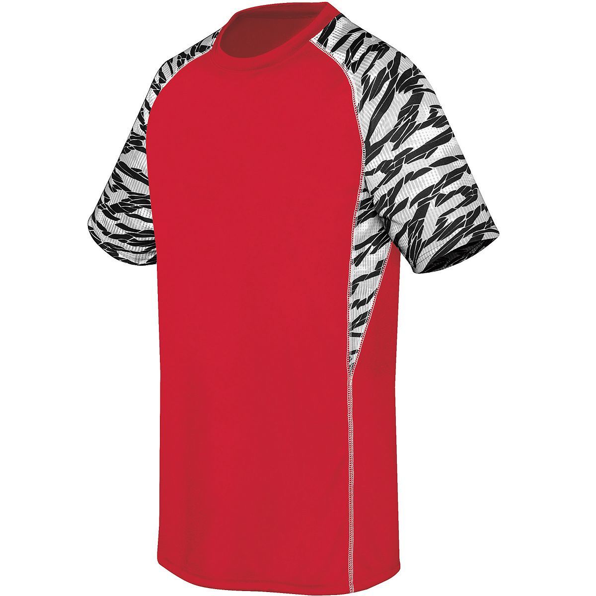 High 5 Youth Evolution Printed Short Sleeve Jersey in Scarlet/Fragment Print/White  -Part of the Youth, Youth-Jersey, High5-Products, Shirts product lines at KanaleyCreations.com