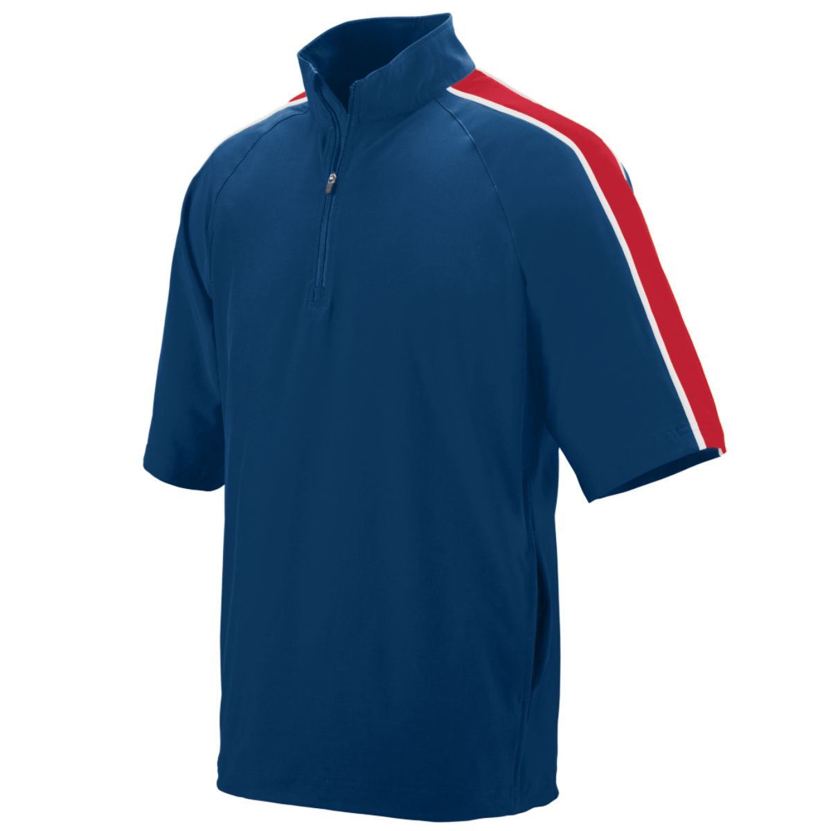 Augusta Sportswear Quantum Short Sleeve Pullover in Navy/Red/White  -Part of the Adult, Adult-Jacket, Augusta-Products, Outerwear product lines at KanaleyCreations.com