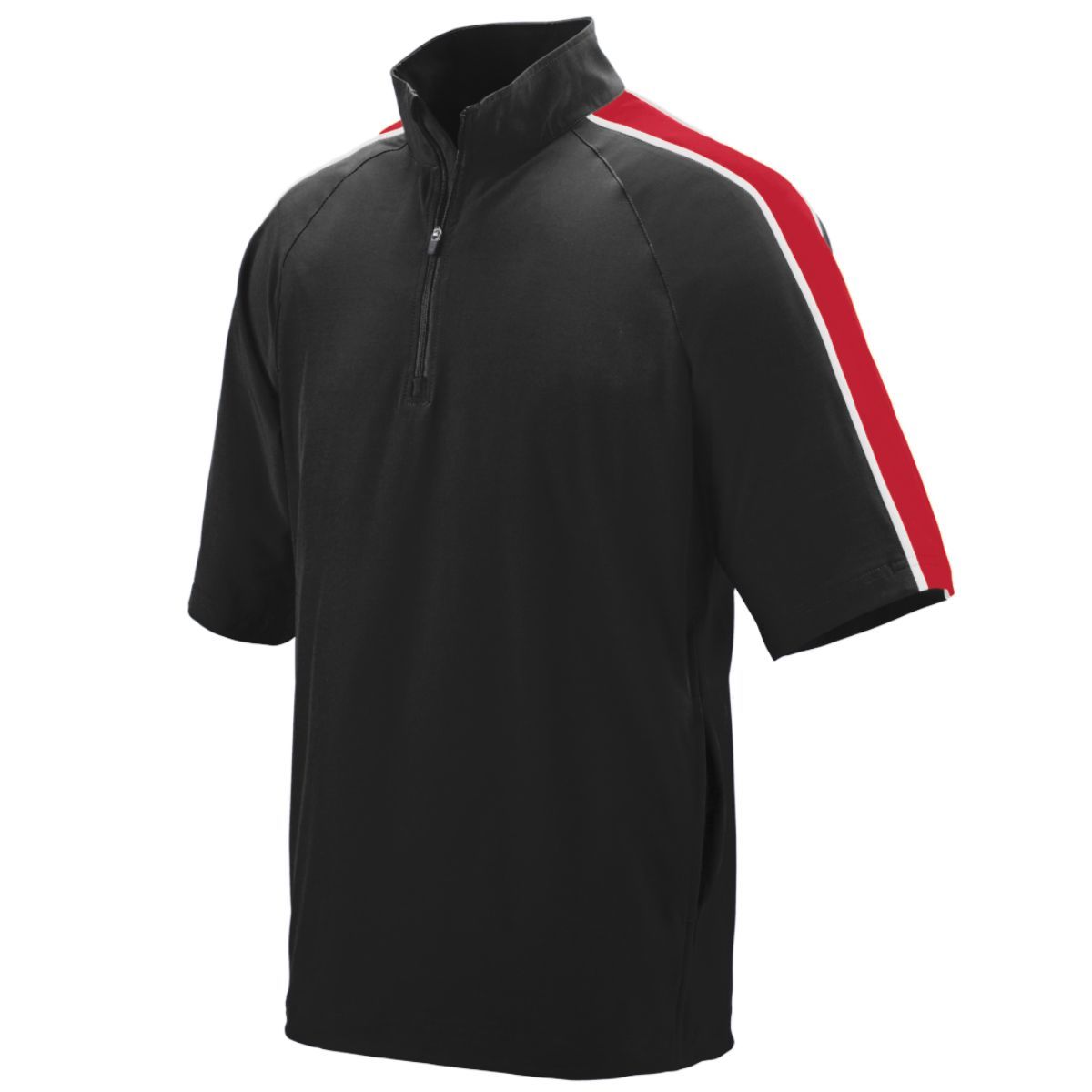 Augusta Sportswear Quantum Short Sleeve Pullover in Black/Red/White  -Part of the Adult, Adult-Jacket, Augusta-Products, Outerwear product lines at KanaleyCreations.com