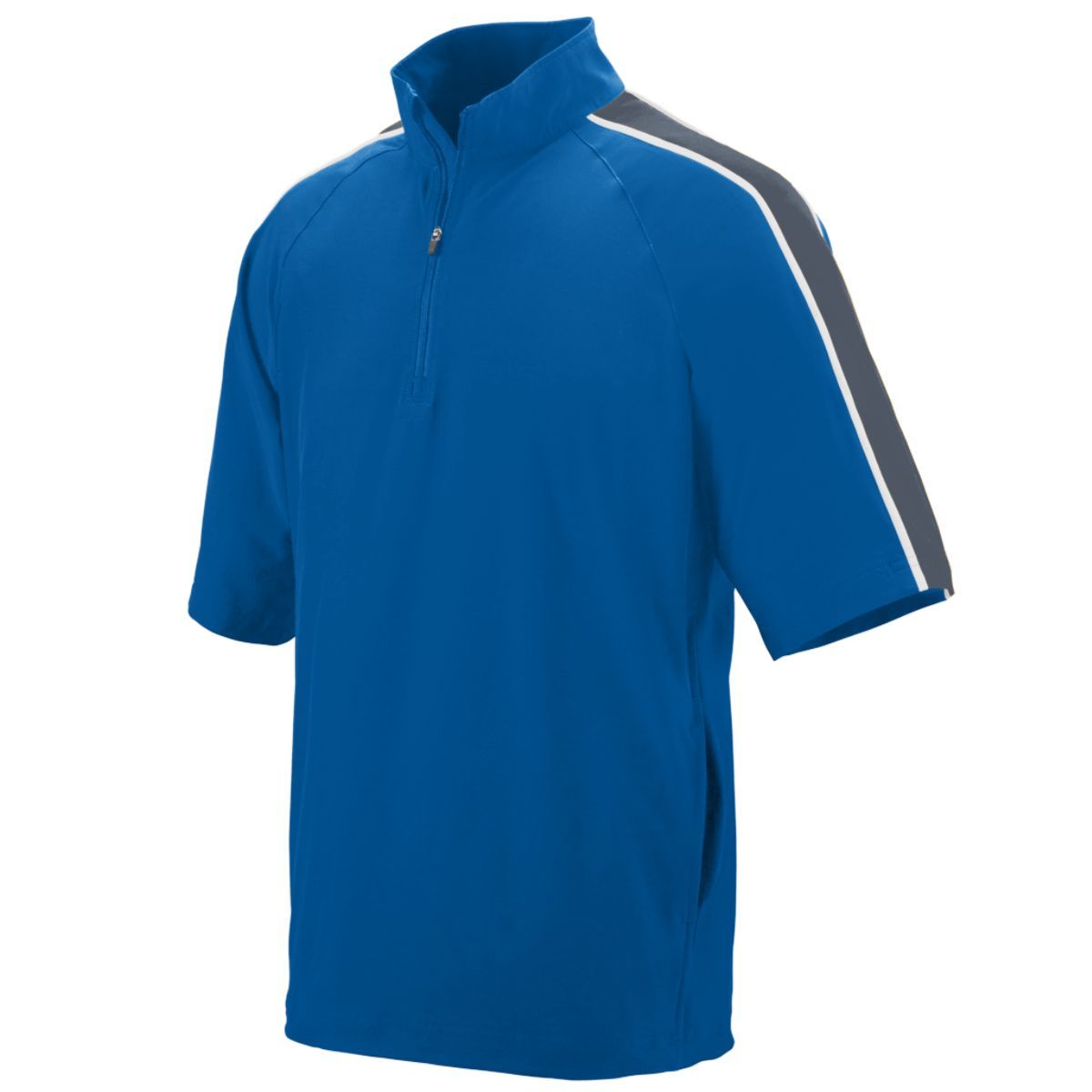 Augusta Sportswear Quantum Short Sleeve Pullover in Royal/Graphite/White  -Part of the Adult, Adult-Jacket, Augusta-Products, Outerwear product lines at KanaleyCreations.com