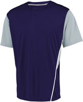 Russell Athletic Performance Two-Button Color Block Jersey in Purple/Baseball Grey  -Part of the Adult, Adult-Jersey, Baseball, Russell-Athletic-Products, Shirts, All-Sports, All-Sports-1 product lines at KanaleyCreations.com