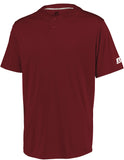 Russell Athletic Youth Performance Two-Button Solid Jersey in Cardinal  -Part of the Youth, Youth-Jersey, Baseball, Russell-Athletic-Products, Shirts, All-Sports, All-Sports-1 product lines at KanaleyCreations.com