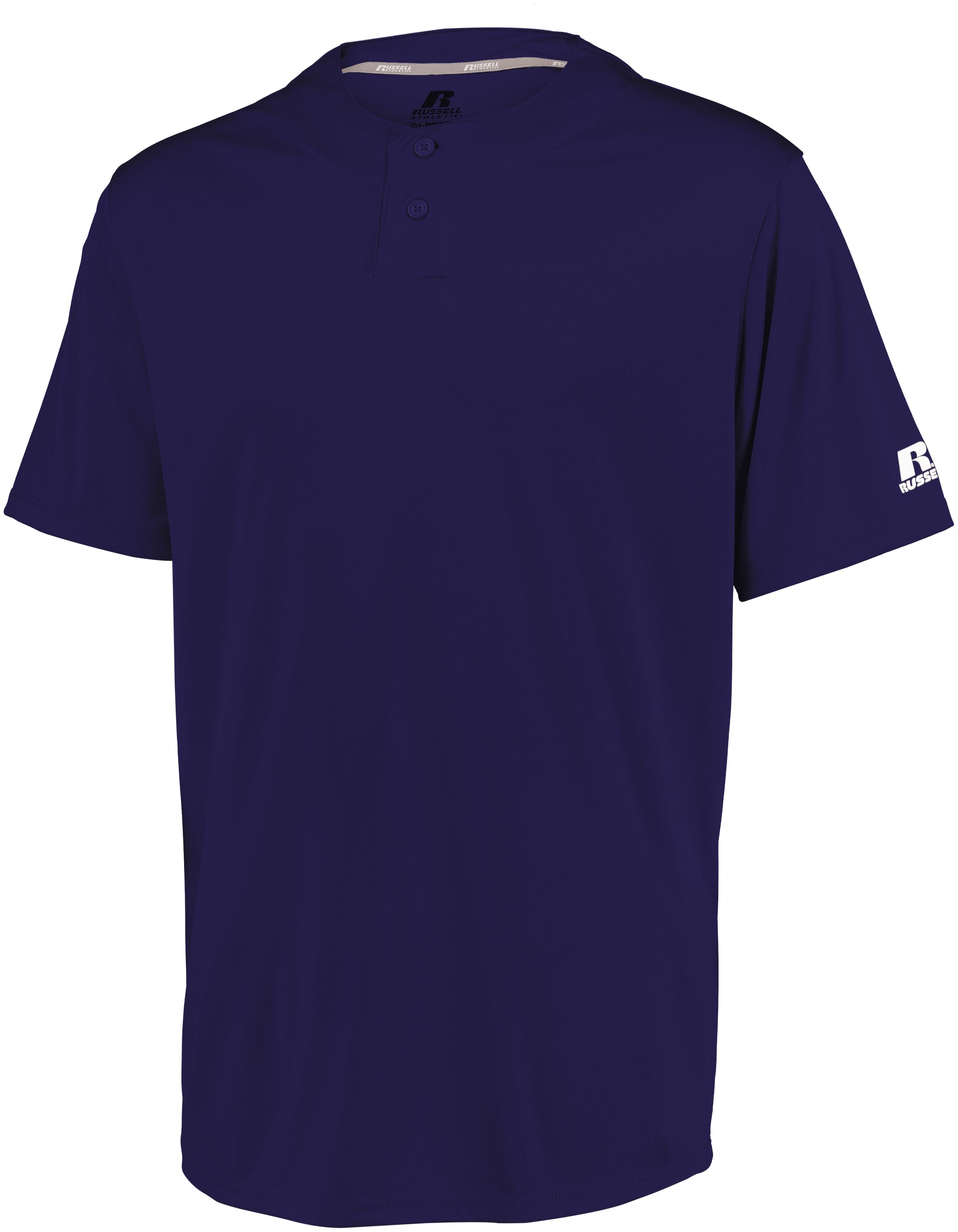 Russell Athletic Youth Performance Two-Button Solid Jersey in Purple  -Part of the Youth, Youth-Jersey, Baseball, Russell-Athletic-Products, Shirts, All-Sports, All-Sports-1 product lines at KanaleyCreations.com