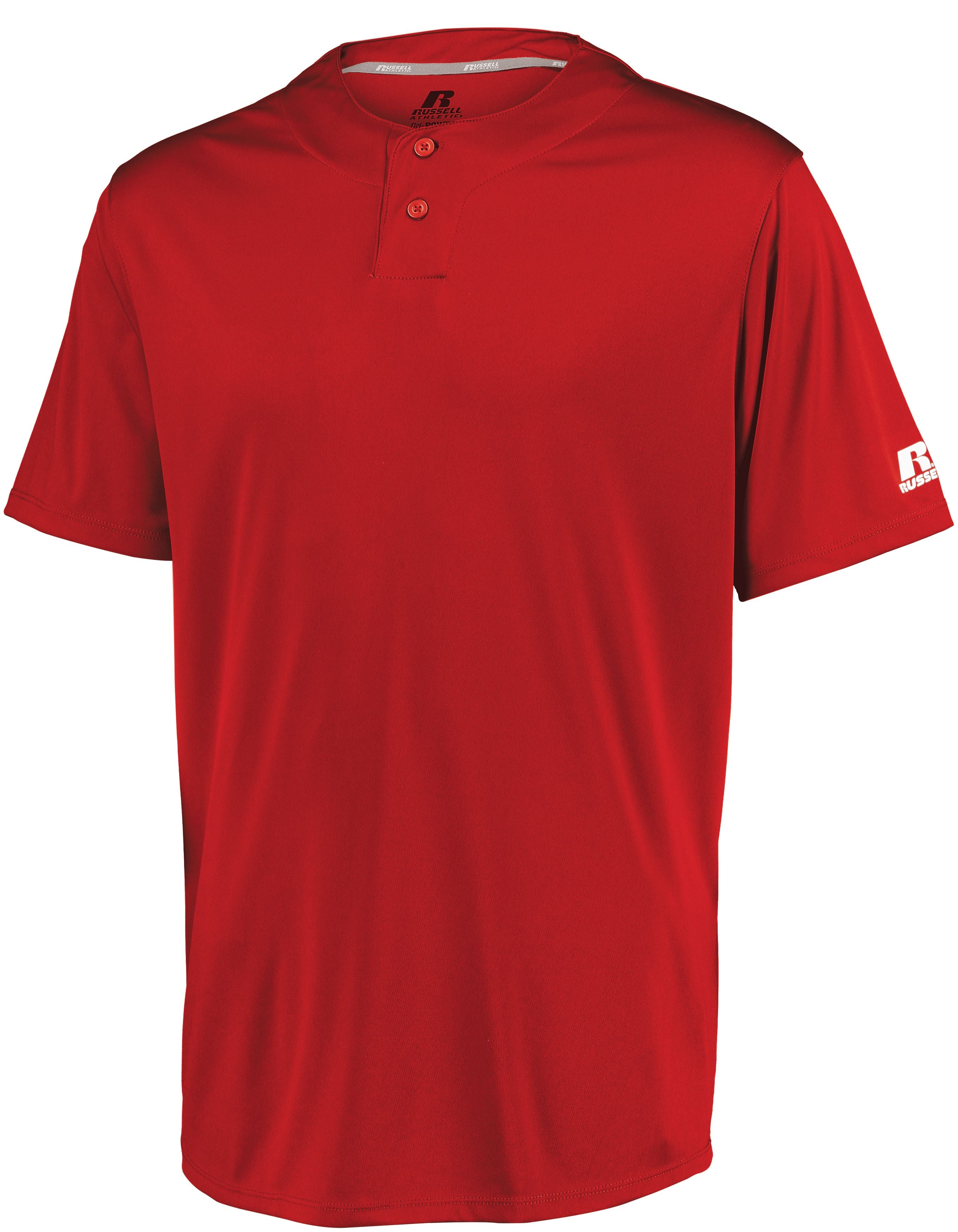 Russell Athletic Youth Performance Two-Button Solid Jersey in True Red  -Part of the Youth, Youth-Jersey, Baseball, Russell-Athletic-Products, Shirts, All-Sports, All-Sports-1 product lines at KanaleyCreations.com