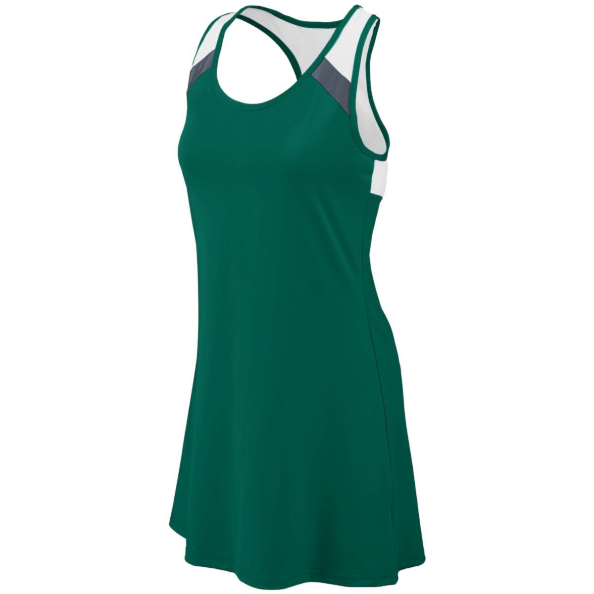 Augusta Sportswear Deuce Dress in Dark Green/Graphite/White  -Part of the Ladies, Augusta-Products, Tennis, Shirts product lines at KanaleyCreations.com