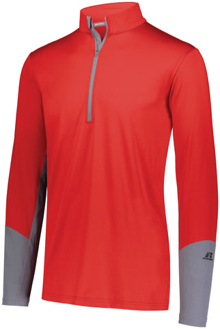 Russell Athletic Hybrid Pullover in True Red/Steel  -Part of the Adult, Russell-Athletic-Products, Shirts product lines at KanaleyCreations.com