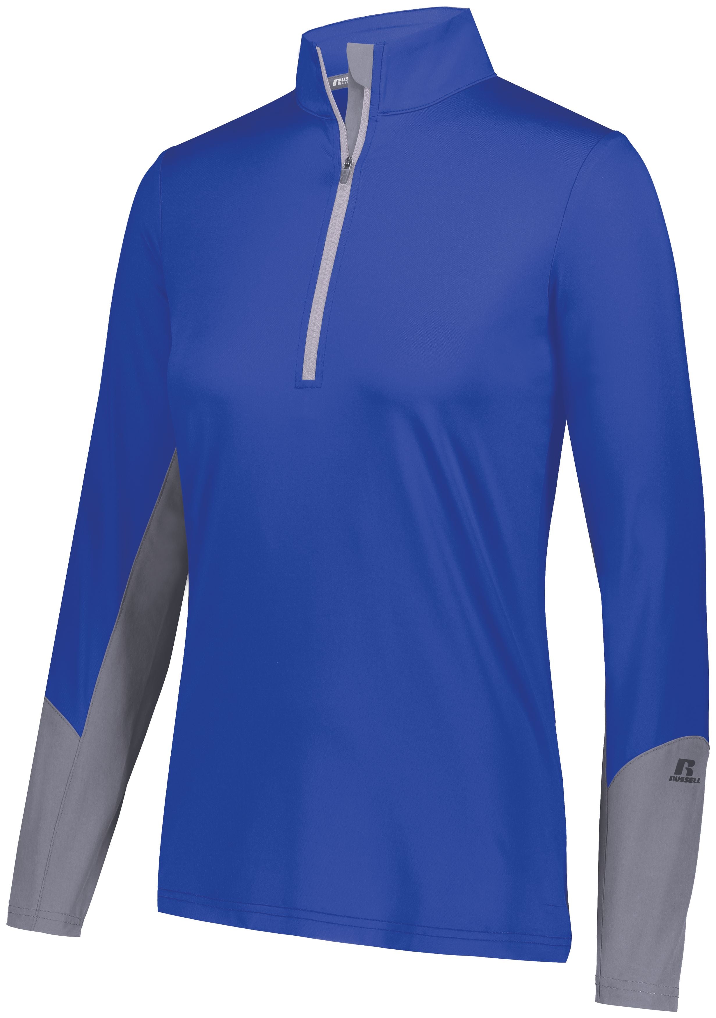 Russell Athletic Ladies Hybrid Pullover in Royal/Steel  -Part of the Ladies, Russell-Athletic-Products, Shirts product lines at KanaleyCreations.com