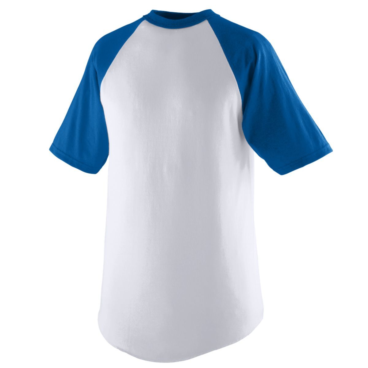 Augusta Sportswear Youth Short Sleeve Baseball Jersey in White/Royal  -Part of the Youth, Youth-Jersey, Augusta-Products, Baseball, Shirts, All-Sports, All-Sports-1 product lines at KanaleyCreations.com