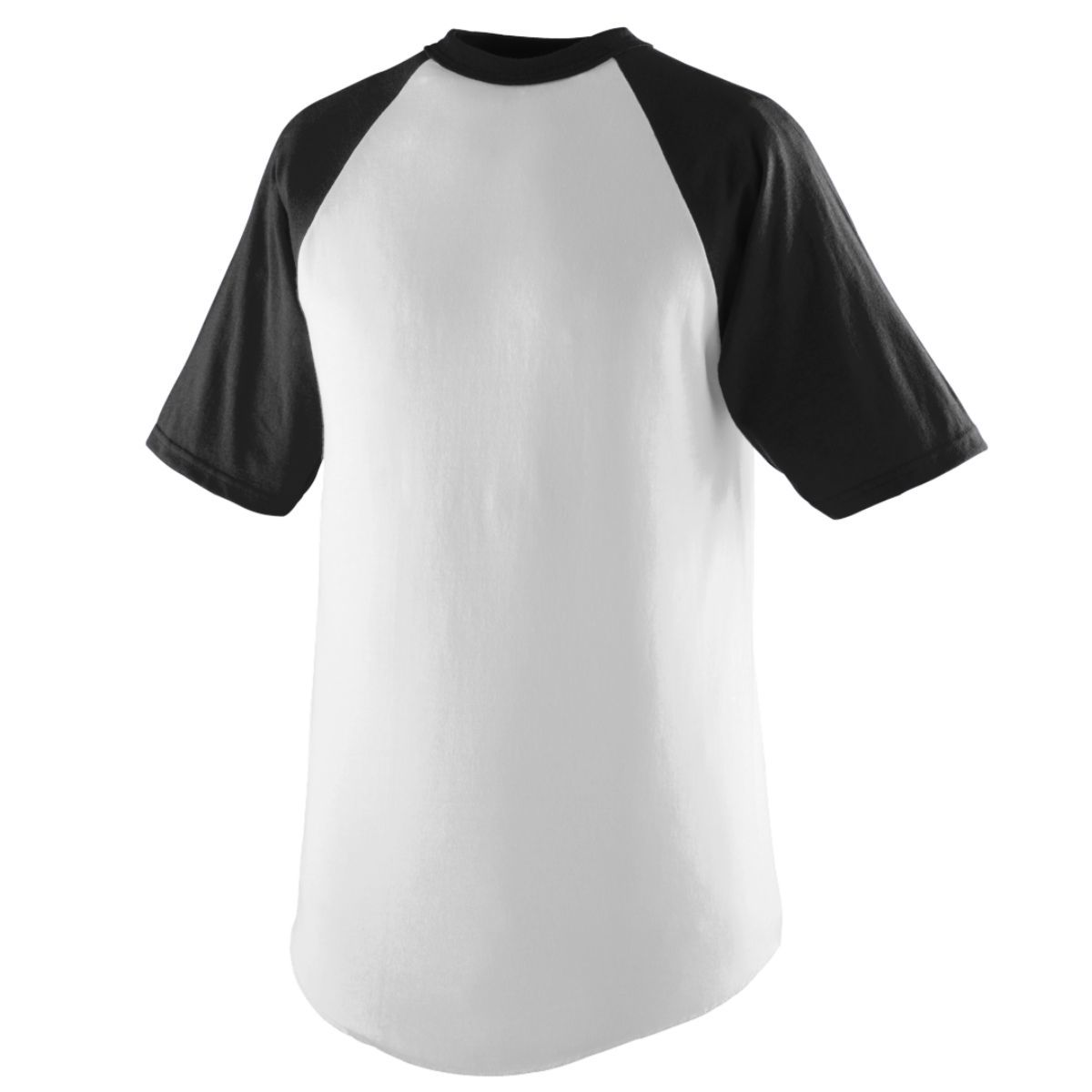 Augusta Sportswear Youth Short Sleeve Baseball Jersey in White/Black  -Part of the Youth, Youth-Jersey, Augusta-Products, Baseball, Shirts, All-Sports, All-Sports-1 product lines at KanaleyCreations.com