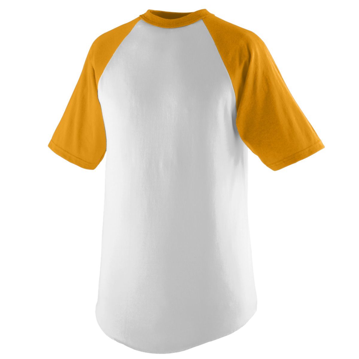 Augusta Sportswear Youth Short Sleeve Baseball Jersey in White/Gold  -Part of the Youth, Youth-Jersey, Augusta-Products, Baseball, Shirts, All-Sports, All-Sports-1 product lines at KanaleyCreations.com