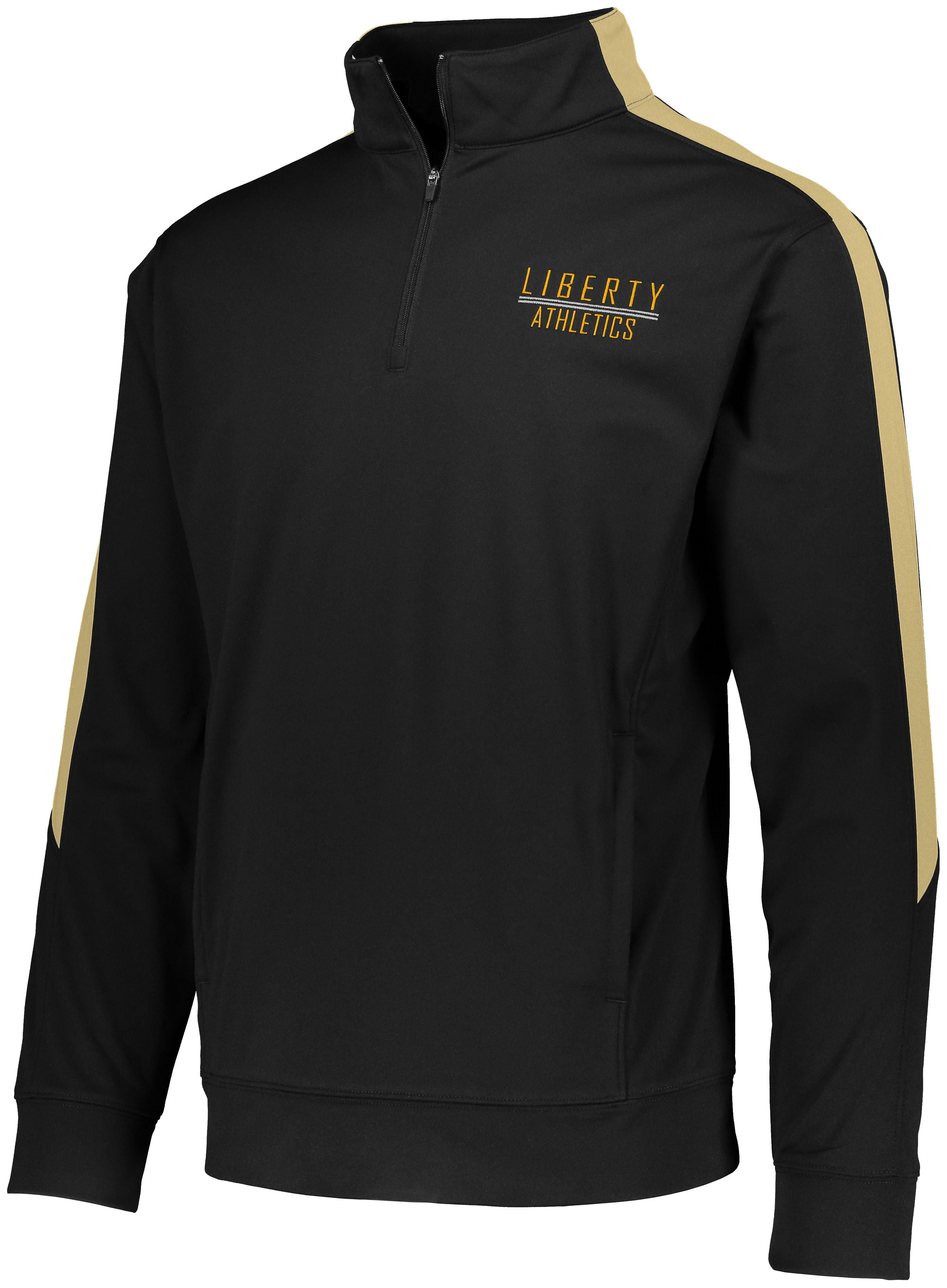 Augusta Sportswear Medalist 2.0 Pullover in Black/Vegas Gold  -Part of the Adult, Adult-Pullover, Augusta-Products, Outerwear product lines at KanaleyCreations.com