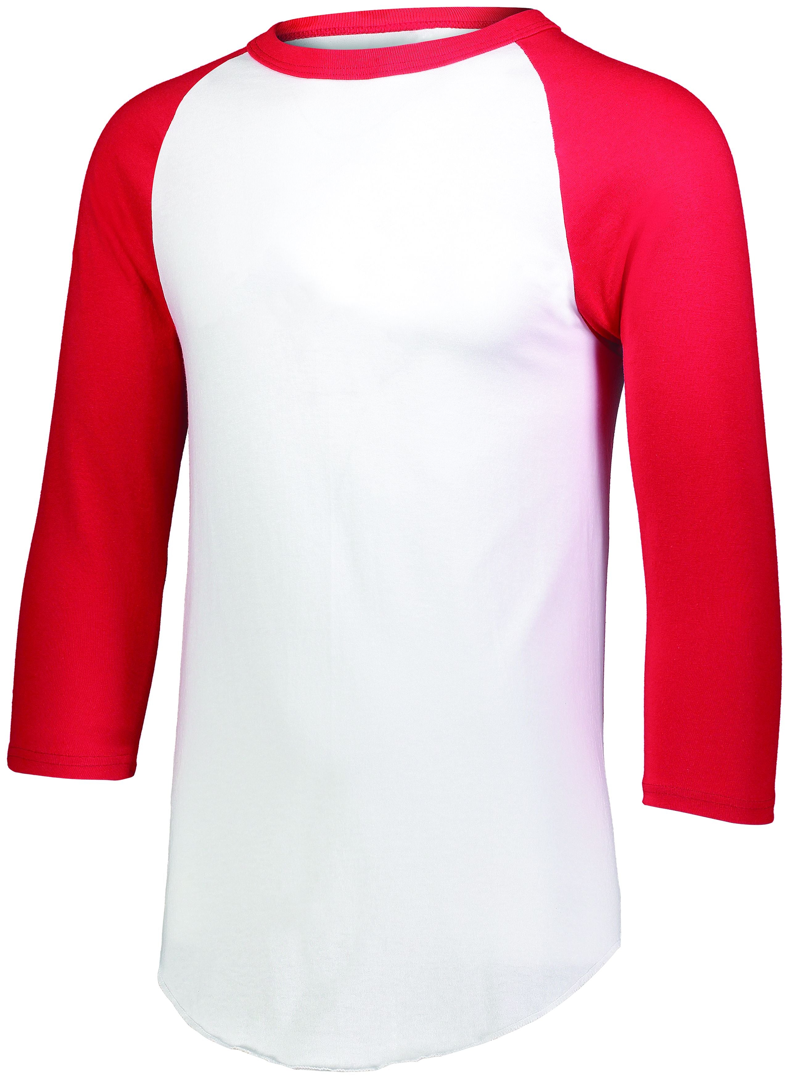 Augusta Sportswear Youth Baseball Jersey 2.0 in White/Red  -Part of the Youth, Youth-Jersey, Augusta-Products, Baseball, Shirts, All-Sports, All-Sports-1 product lines at KanaleyCreations.com