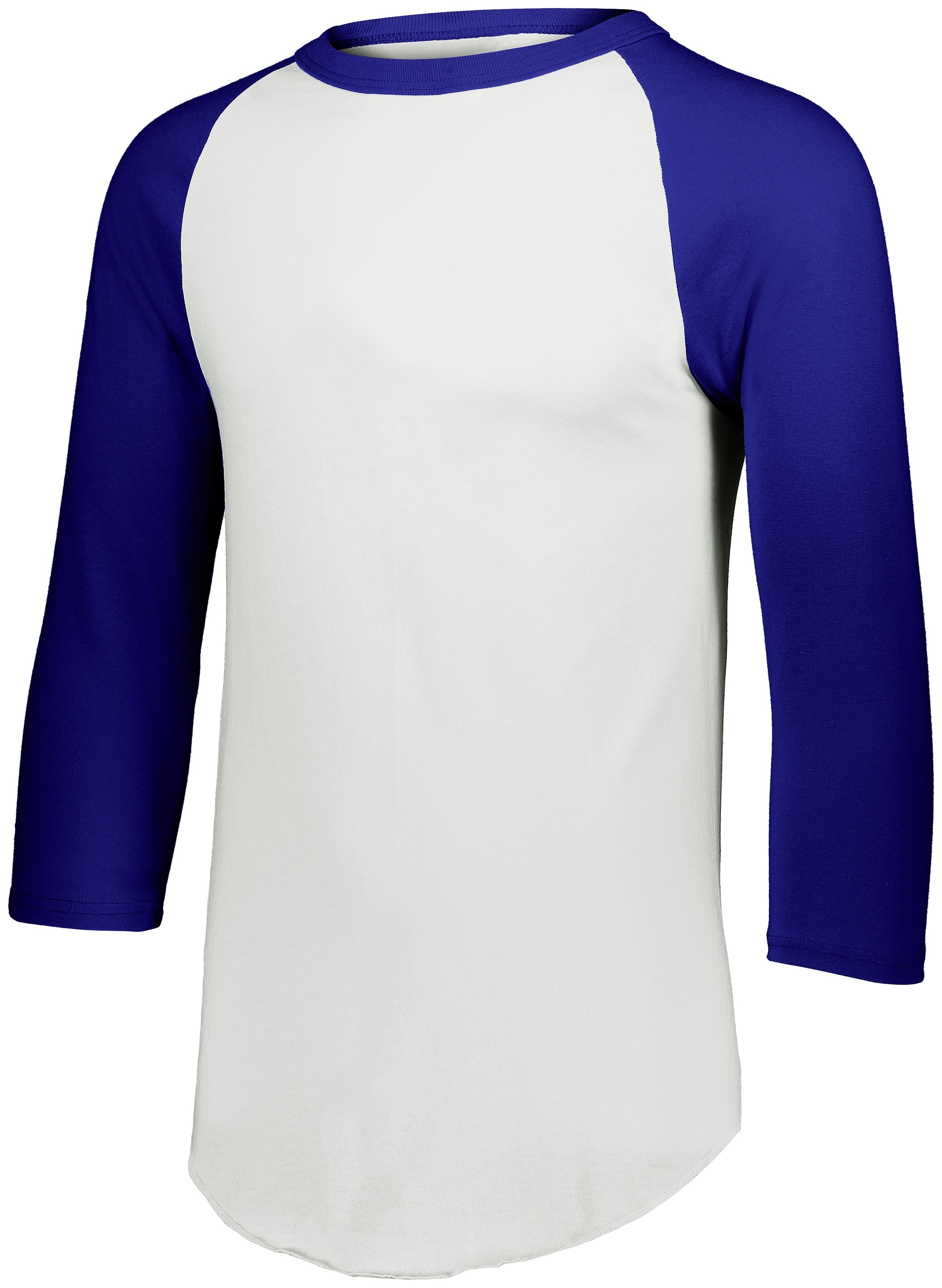 Augusta Sportswear Youth Baseball Jersey 2.0 in White/Purple  -Part of the Youth, Youth-Jersey, Augusta-Products, Baseball, Shirts, All-Sports, All-Sports-1 product lines at KanaleyCreations.com