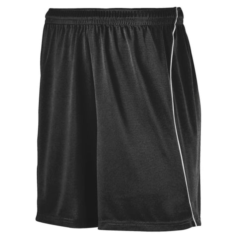 Augusta Sportswear Wicking Soccer Shorts With Piping in Black/White  -Part of the Adult, Adult-Shorts, Augusta-Products, Soccer, All-Sports-1 product lines at KanaleyCreations.com