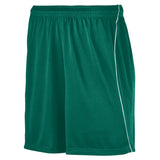 Augusta Sportswear Wicking Soccer Shorts With Piping in Dark Green/White  -Part of the Adult, Adult-Shorts, Augusta-Products, Soccer, All-Sports-1 product lines at KanaleyCreations.com