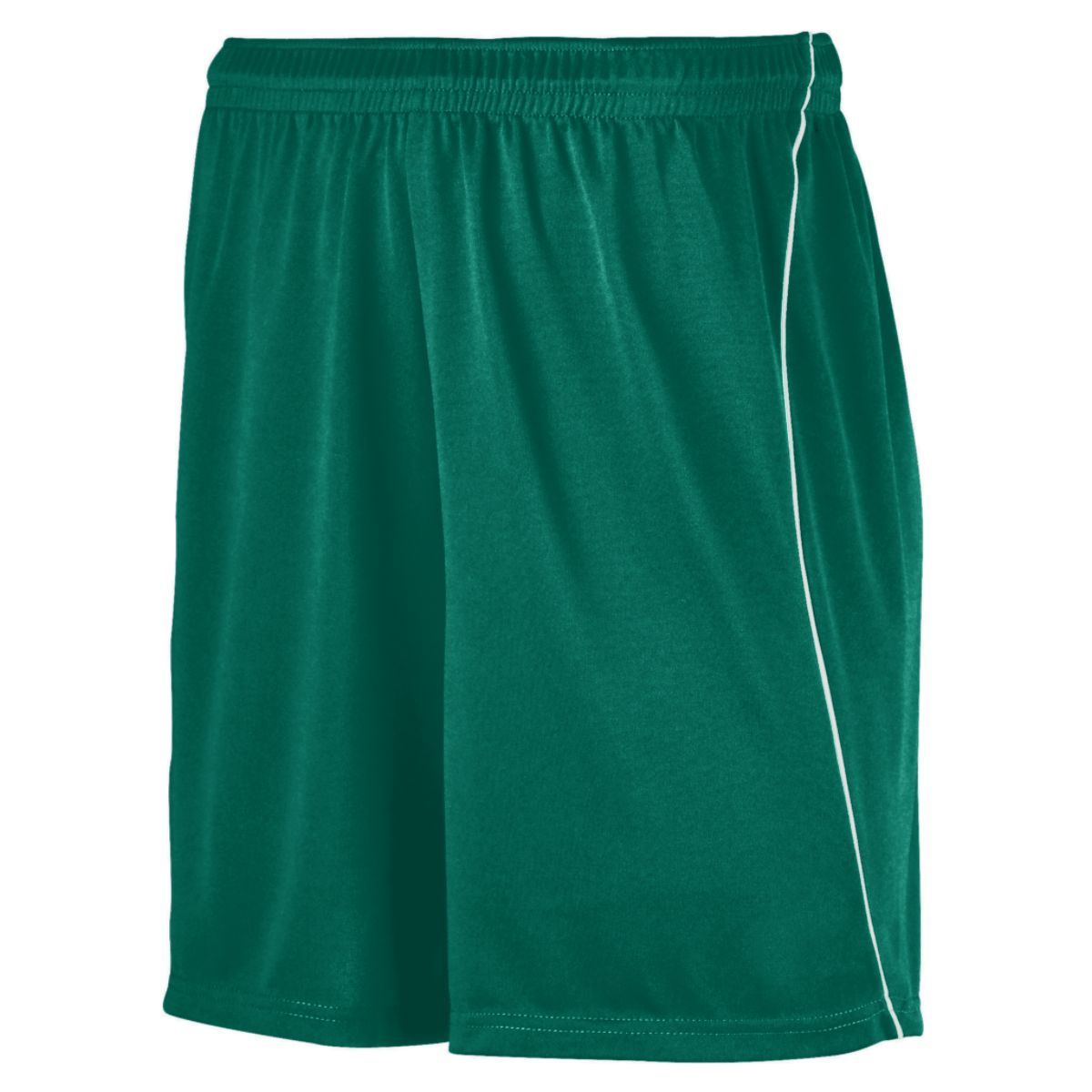 Augusta Sportswear Youth Wicking Soccer Shorts With Piping in Dark Green/White  -Part of the Youth, Youth-Shorts, Augusta-Products, Soccer, All-Sports-1 product lines at KanaleyCreations.com