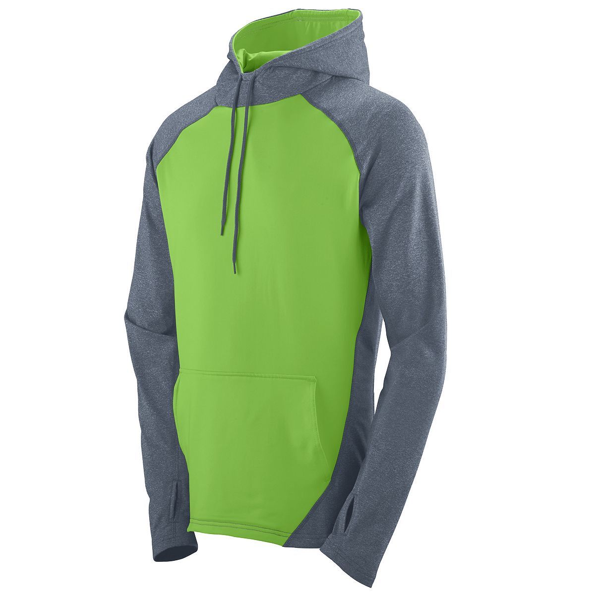 Augusta Sportswear Zeal Hoodie in Graphite Heather/Lime  -Part of the Adult, Adult-Hoodie, Hoodies, Augusta-Products product lines at KanaleyCreations.com