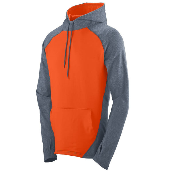 Augusta Sportswear Zeal Hoodie in Graphite Heather/Orange  -Part of the Adult, Adult-Hoodie, Hoodies, Augusta-Products product lines at KanaleyCreations.com