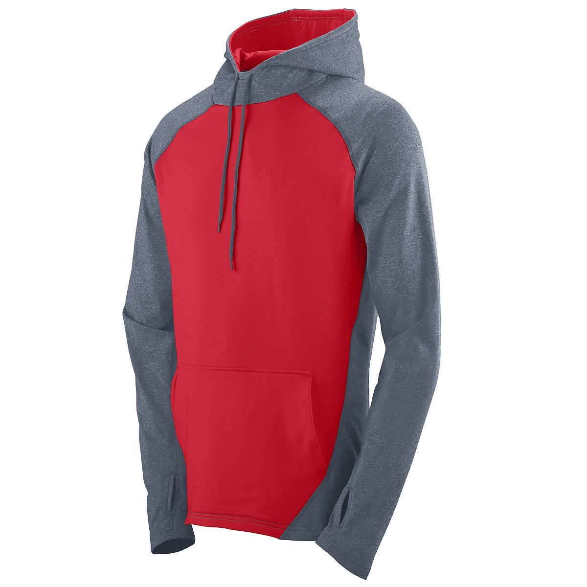 Augusta Sportswear Zeal Hoodie in Graphite Heather/Red  -Part of the Adult, Adult-Hoodie, Hoodies, Augusta-Products product lines at KanaleyCreations.com