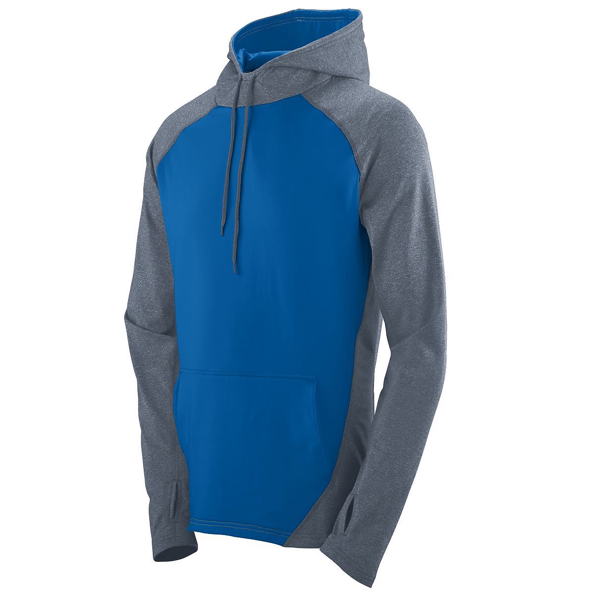 Augusta Sportswear Zeal Hoodie in Graphite Heather/Royal  -Part of the Adult, Adult-Hoodie, Hoodies, Augusta-Products product lines at KanaleyCreations.com