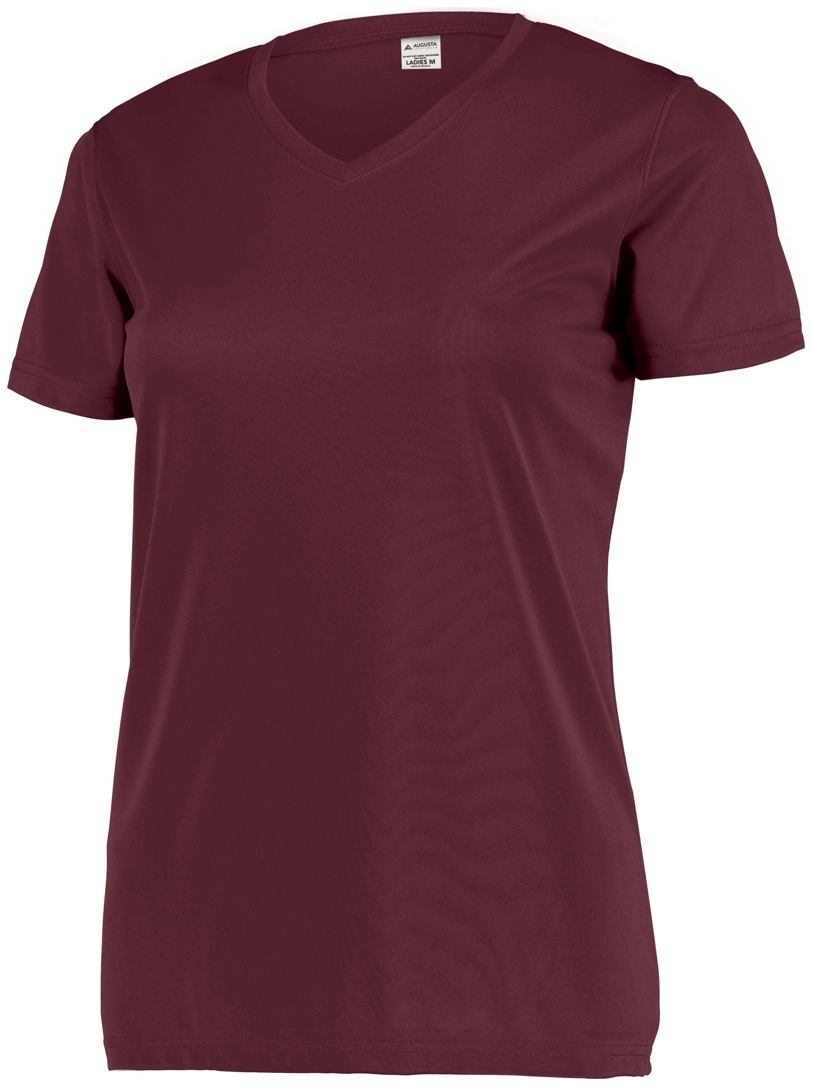 Augusta Sportswear Ladies Attain Wicking Set-In Sleeve Tee in Maroon (Hlw)  -Part of the Ladies, Ladies-Tee-Shirt, T-Shirts, Augusta-Products, Shirts product lines at KanaleyCreations.com