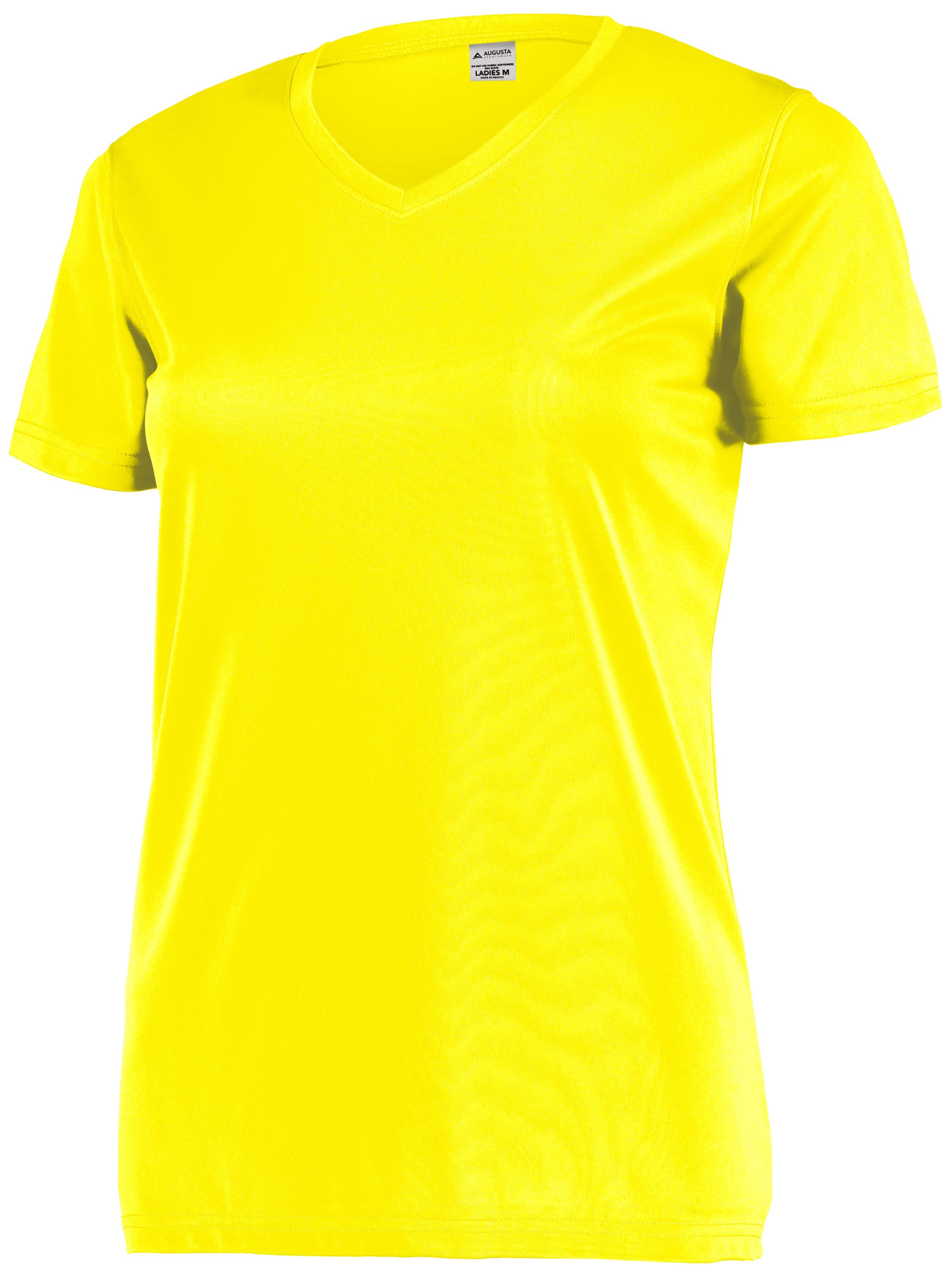 Augusta Sportswear Ladies Attain Wicking Set-In Sleeve Tee in Electric Yellow  -Part of the Ladies, Ladies-Tee-Shirt, T-Shirts, Augusta-Products, Shirts product lines at KanaleyCreations.com