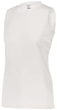 Augusta Sportswear Girls Attain Wicking Sleeveless Jersey in White  -Part of the Girls, Augusta-Products, Softball, Girls-Jersey, Shirts product lines at KanaleyCreations.com