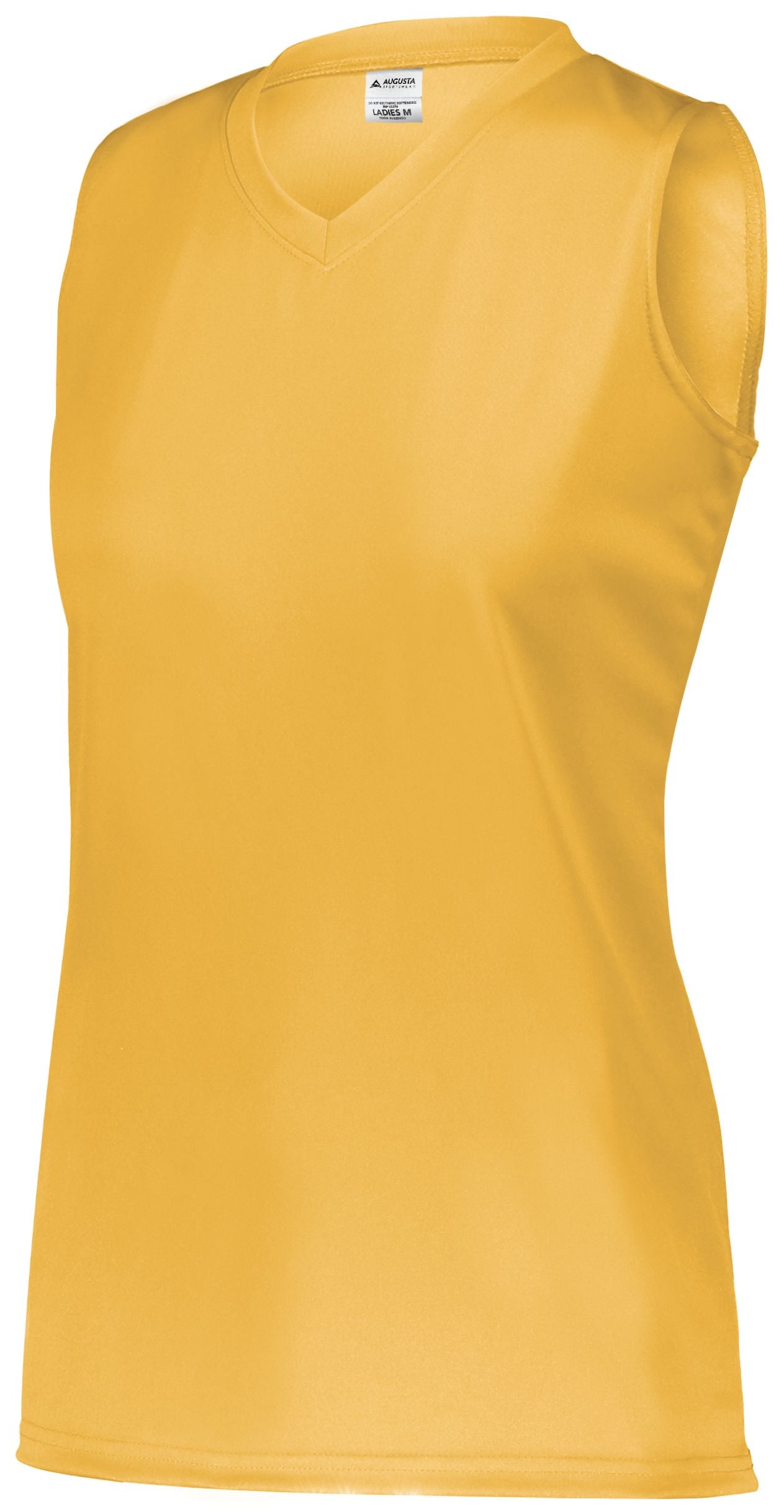 Augusta Sportswear Girls Attain Wicking Sleeveless Jersey in Gold  -Part of the Girls, Augusta-Products, Softball, Girls-Jersey, Shirts product lines at KanaleyCreations.com