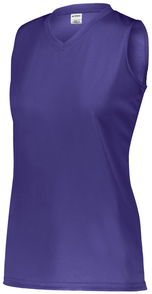 Augusta Sportswear Girls Attain Wicking Sleeveless Jersey in Purple (Hlw)  -Part of the Girls, Augusta-Products, Softball, Girls-Jersey, Shirts product lines at KanaleyCreations.com