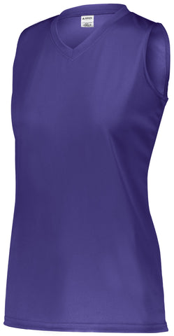 Augusta Sportswear Girls Attain Wicking Sleeveless Jersey in Purple (Hlw)  -Part of the Girls, Augusta-Products, Softball, Girls-Jersey, Shirts product lines at KanaleyCreations.com