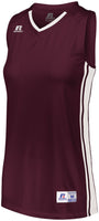 Russell Athletic Ladies Legacy Basketball Jersey in Maroon/White  -Part of the Ladies, Ladies-Jersey, Basketball, Russell-Athletic-Products, Shirts, All-Sports, All-Sports-1 product lines at KanaleyCreations.com