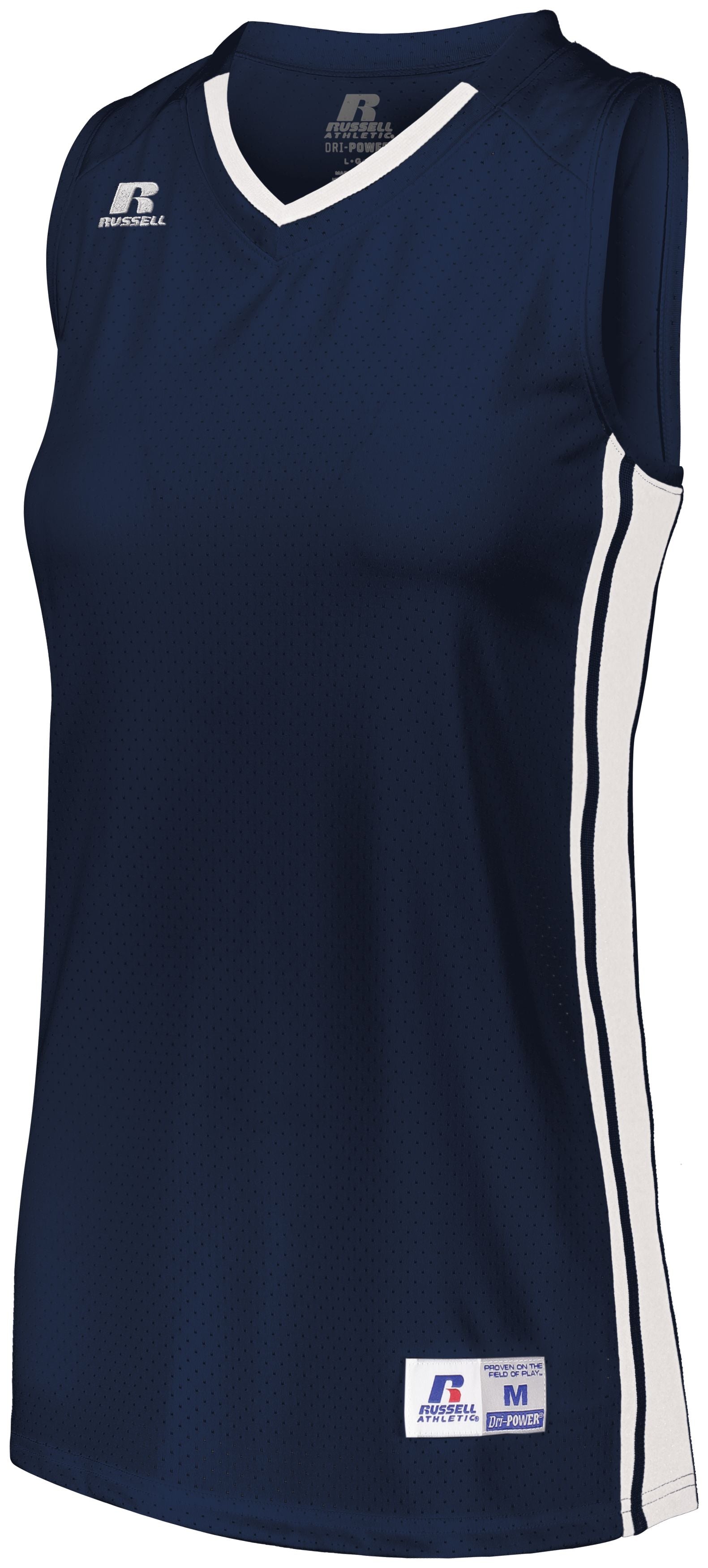 Russell Athletic Ladies Legacy Basketball Jersey in Navy/White  -Part of the Ladies, Ladies-Jersey, Basketball, Russell-Athletic-Products, Shirts, All-Sports, All-Sports-1 product lines at KanaleyCreations.com