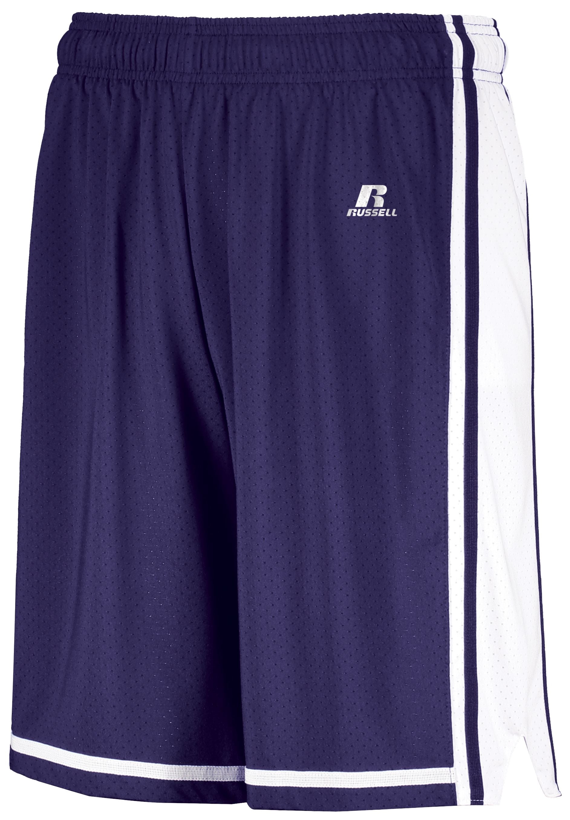 Russell Athletic Legacy Basketball Shorts in Purple/White  -Part of the Adult, Adult-Shorts, Basketball, Russell-Athletic-Products, All-Sports, All-Sports-1 product lines at KanaleyCreations.com