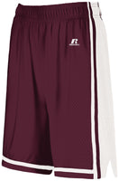 Russell Athletic Ladies Legacy Basketball Shorts in Maroon/White  -Part of the Ladies, Ladies-Shorts, Basketball, Russell-Athletic-Products, All-Sports, All-Sports-1 product lines at KanaleyCreations.com