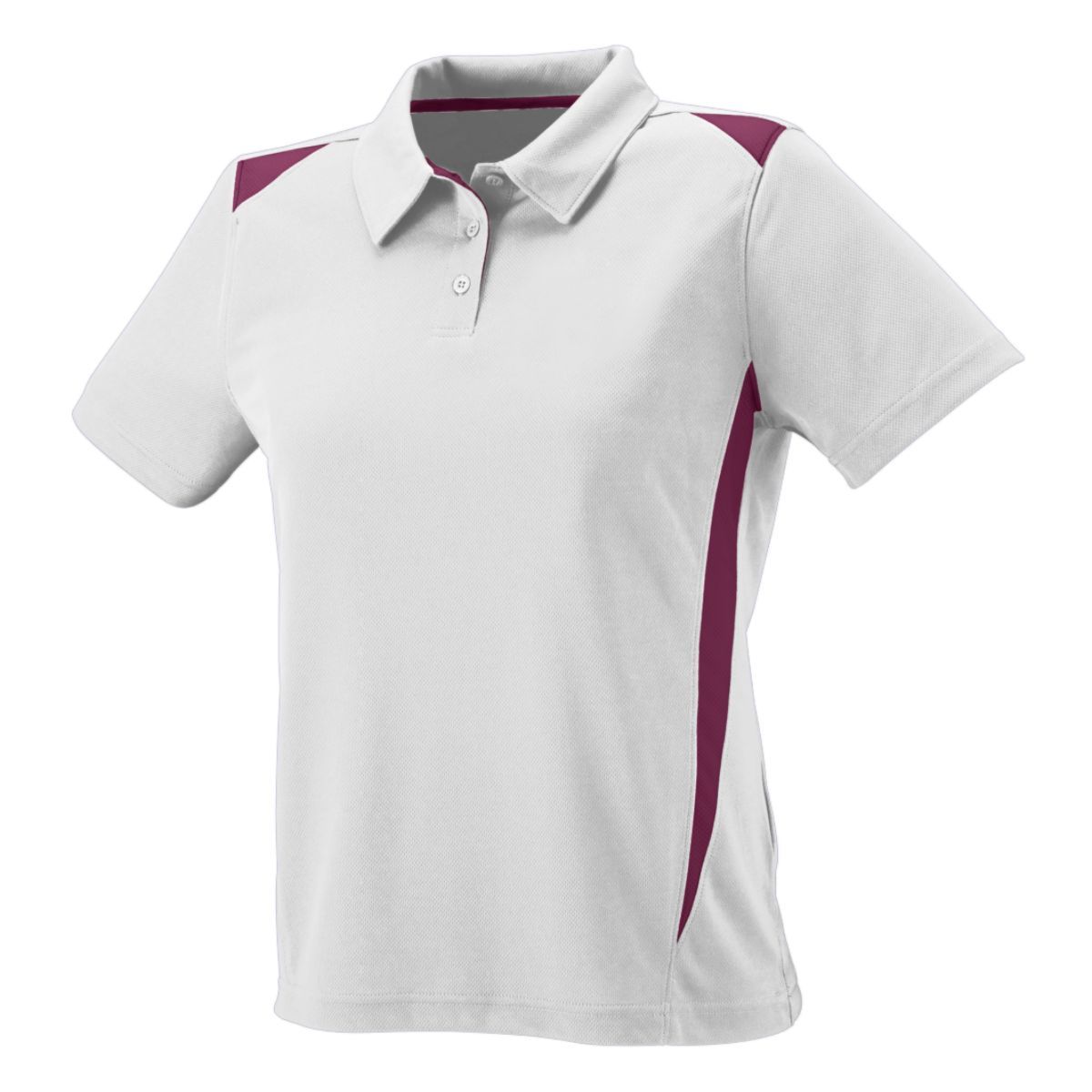 Augusta Sportswear Ladies Premier Polo in White/Maroon  -Part of the Ladies, Ladies-Polo, Polos, Augusta-Products, Shirts product lines at KanaleyCreations.com