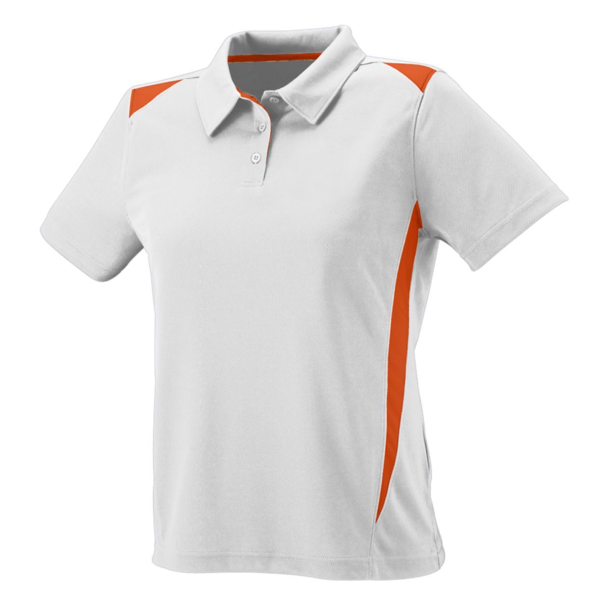 Augusta Sportswear Ladies Premier Polo in White/Orange  -Part of the Ladies, Ladies-Polo, Polos, Augusta-Products, Shirts product lines at KanaleyCreations.com