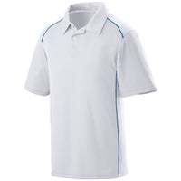 Augusta Sportswear Winning Streak Polo in White/Royal  -Part of the Adult, Adult-Polos, Polos, Augusta-Products, Shirts product lines at KanaleyCreations.com